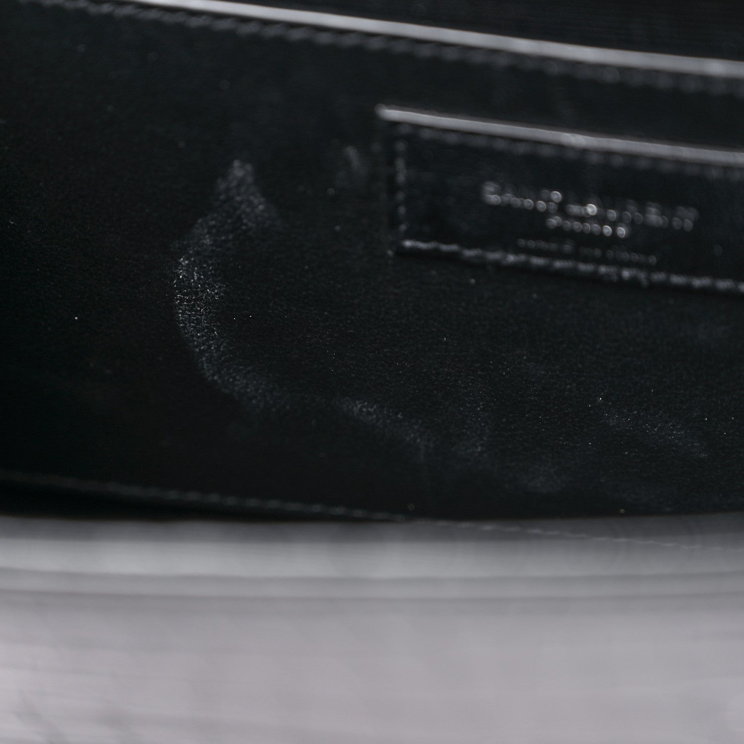 Saint Laurent Calfskin Crocodile Embossed Medium Classic Monogram Kate Tassel Satchel Black 9 of 9