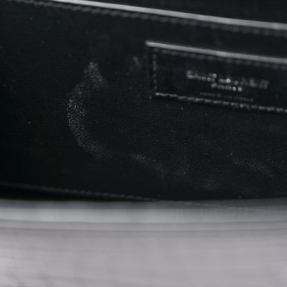 Saint Laurent Calfskin Crocodile Embossed Medium Classic Monogram Kate Tassel Satchel Black 9 of 9