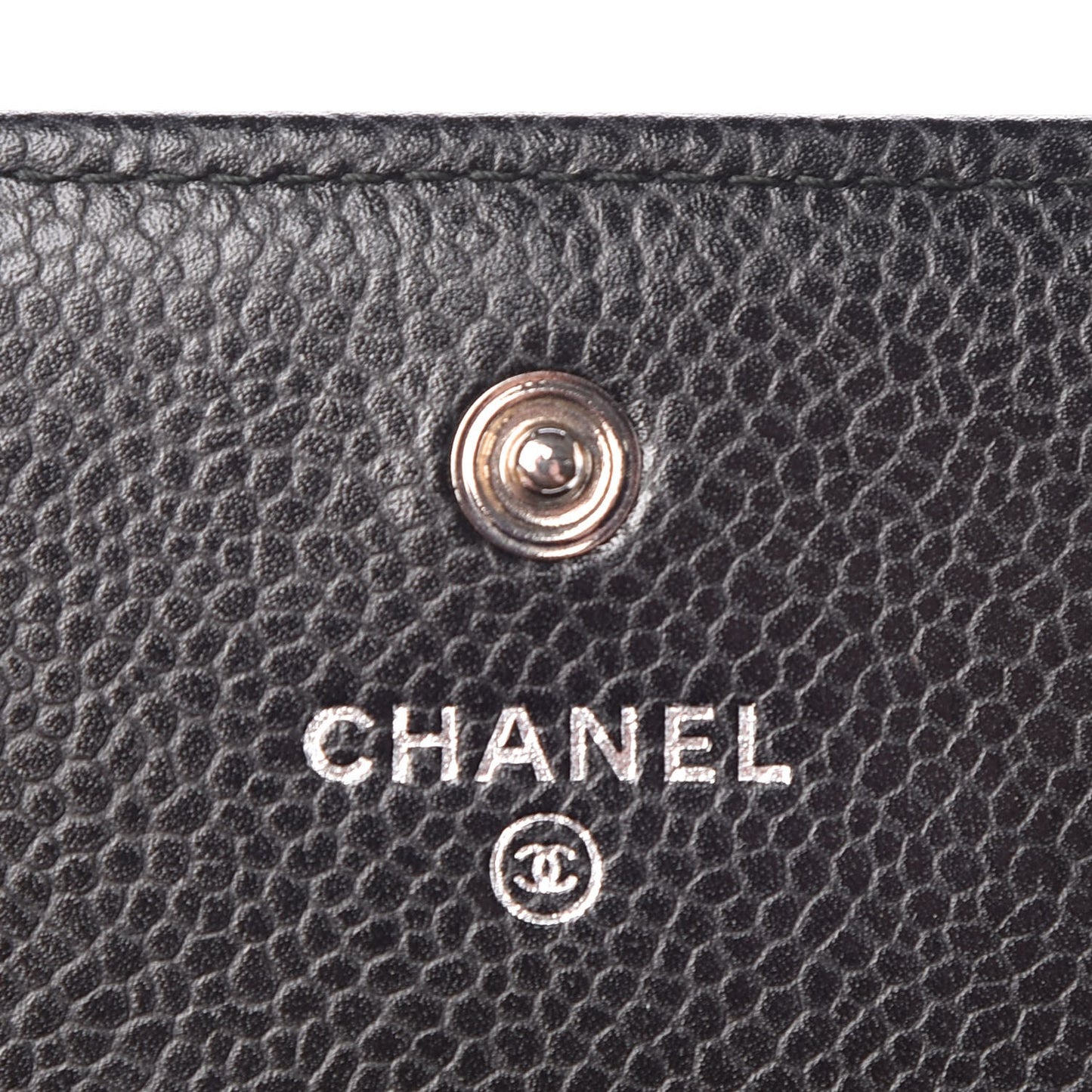 Caviar Quilted Diamond CC Large Gusset Flap Wallet Black
