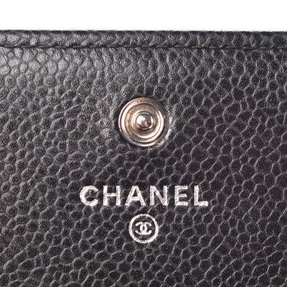 Chanel Caviar Quilted Diamond CC Large Gusset Flap Wallet Black 6 of 8