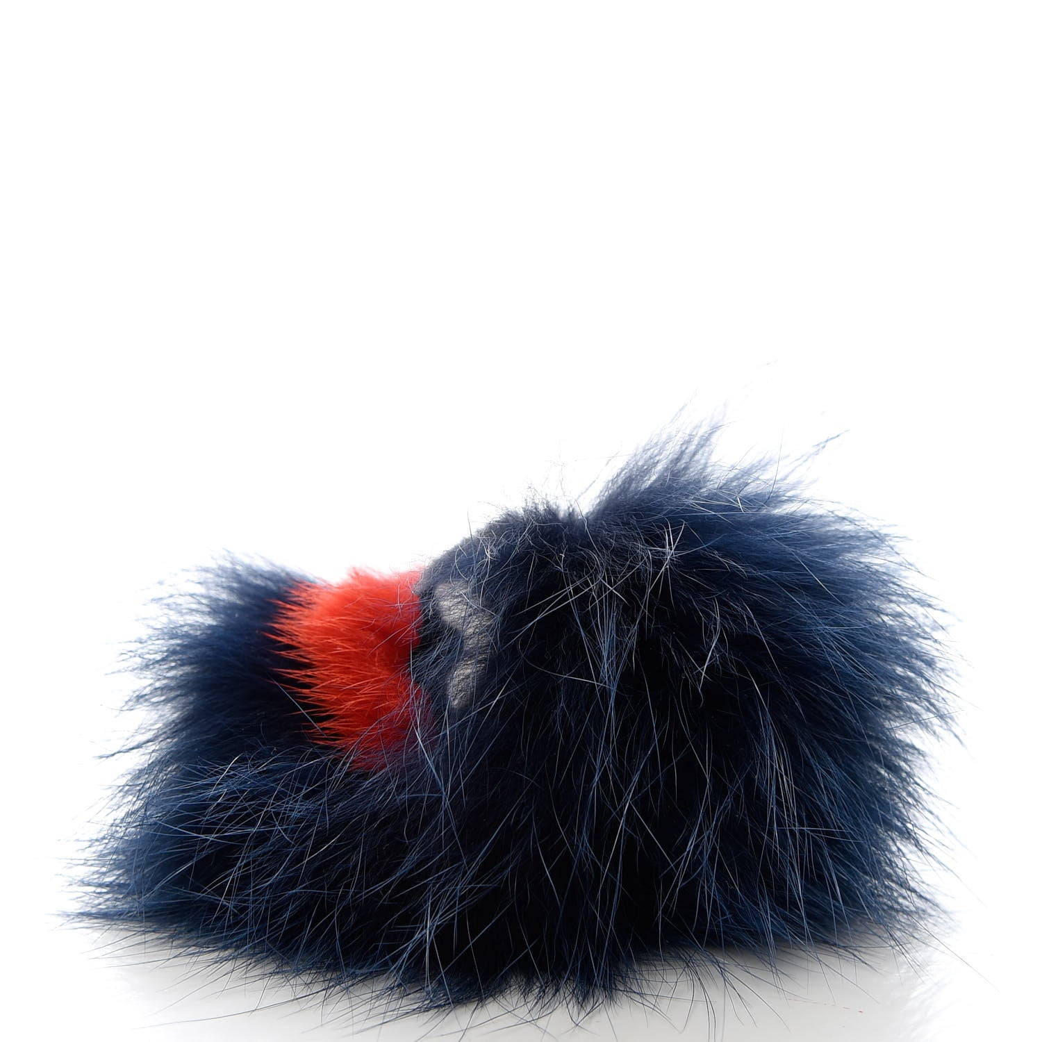 Fendi Rabbit Fox Mink Fur Freak Monster Bag Bug Charm Dark Red Navy 3 of 4