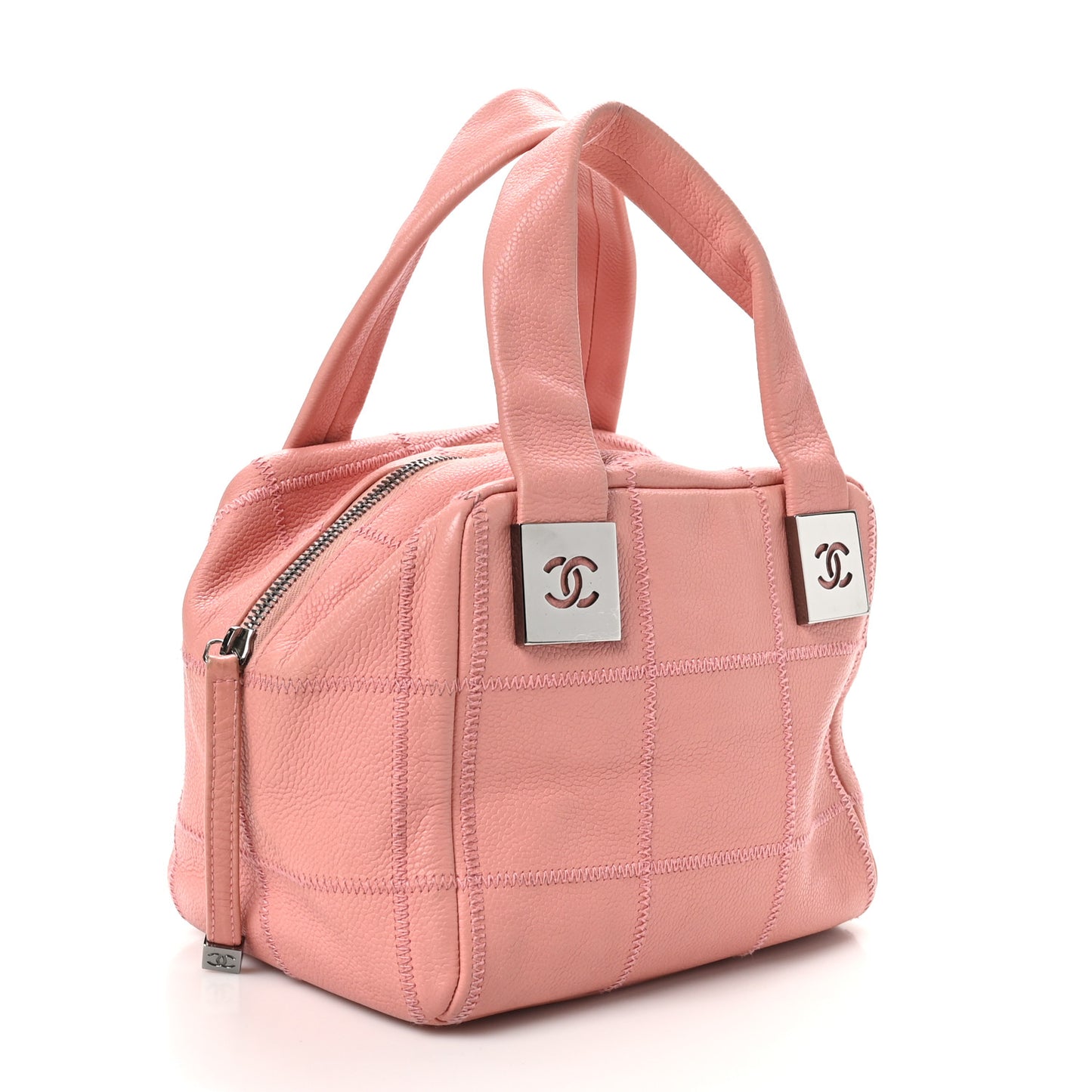 Caviar Square Stitched Bowler Pink