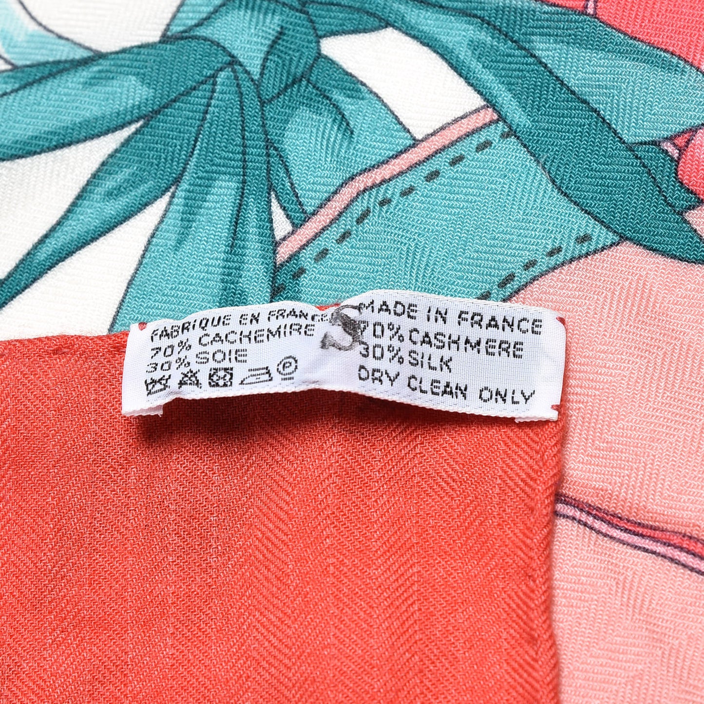Cashmere Silk La Promenade Du Matin Shawl 140 Coral Menthol Vieux Rose