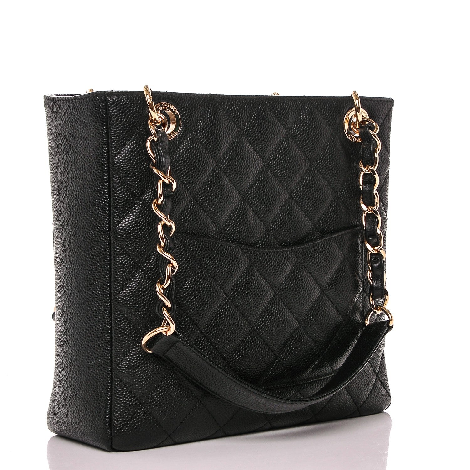 Chanel Caviar Quilted Petit Shopping Tote PST Black 3 of 7