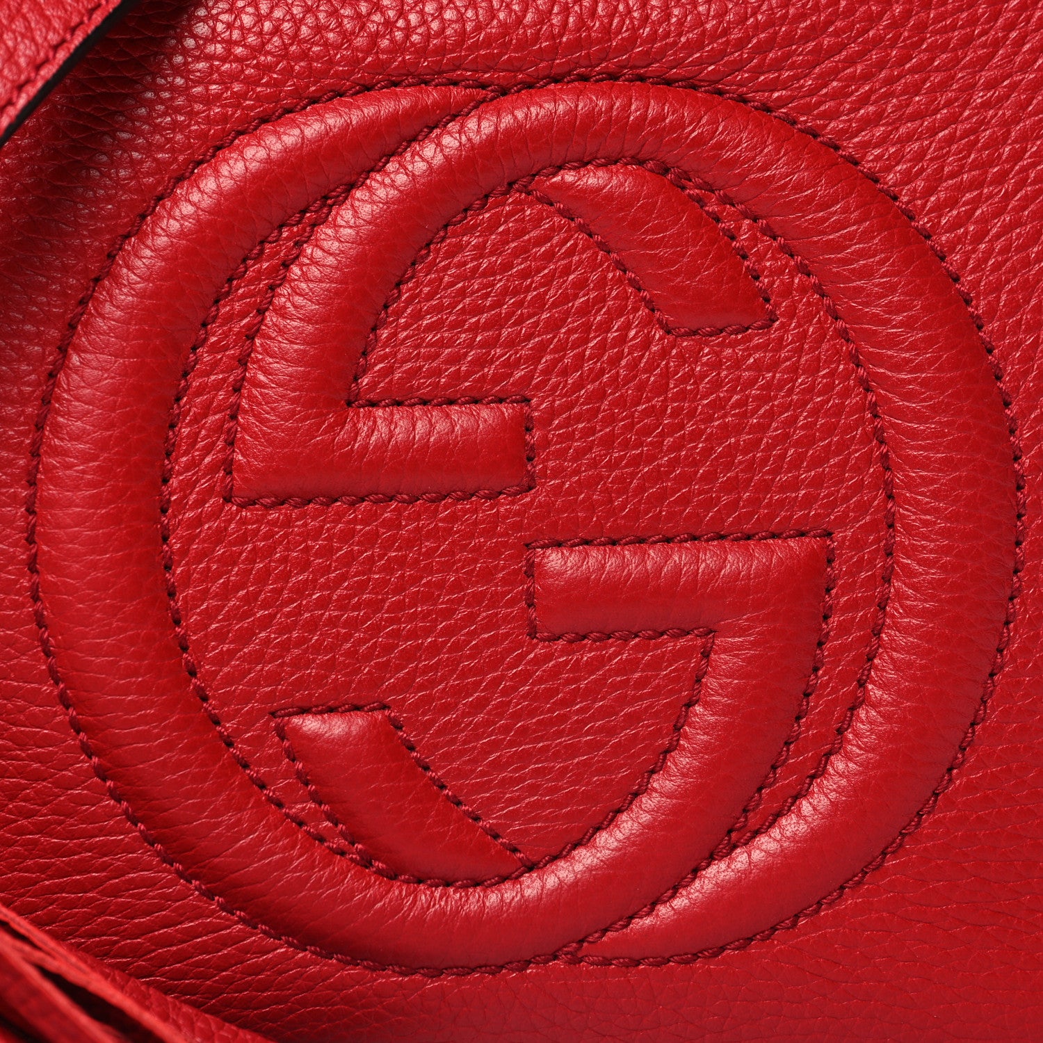 Gucci Pebbled Calfskin Small Soho Disco Bag Tabasco Red 8 of 12