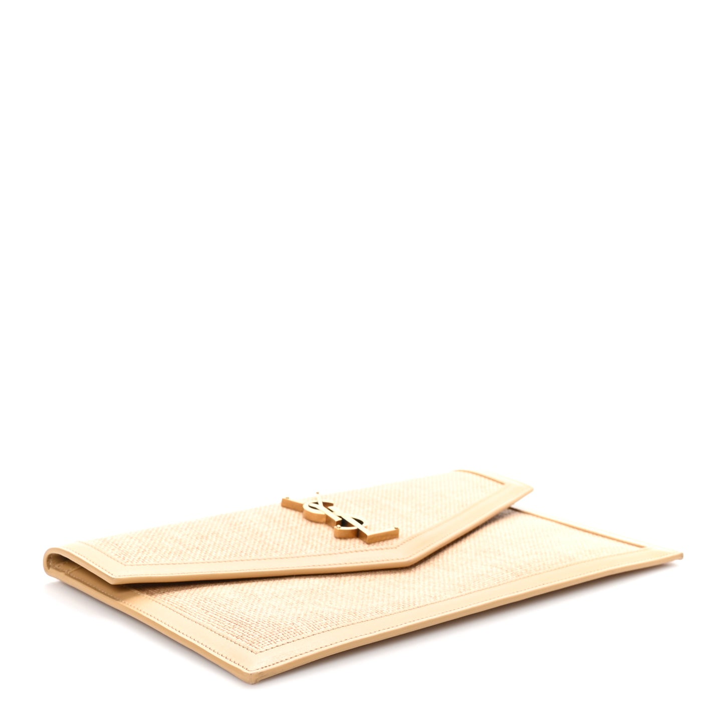 Micro Raffia Uptown Pouch Natural Hay Blush