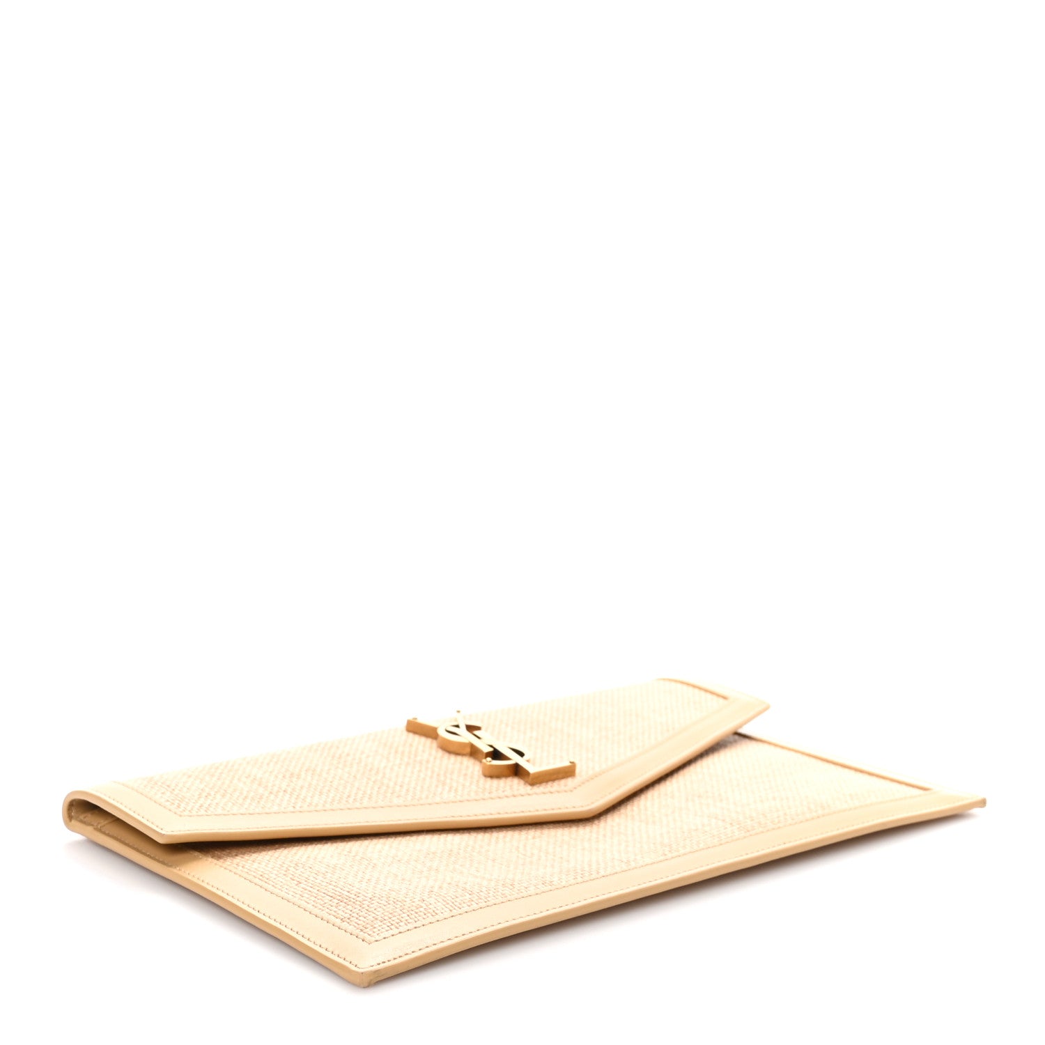 Saint Laurent Micro Raffia Uptown Pouch Natural Hay Blush 4 of 6