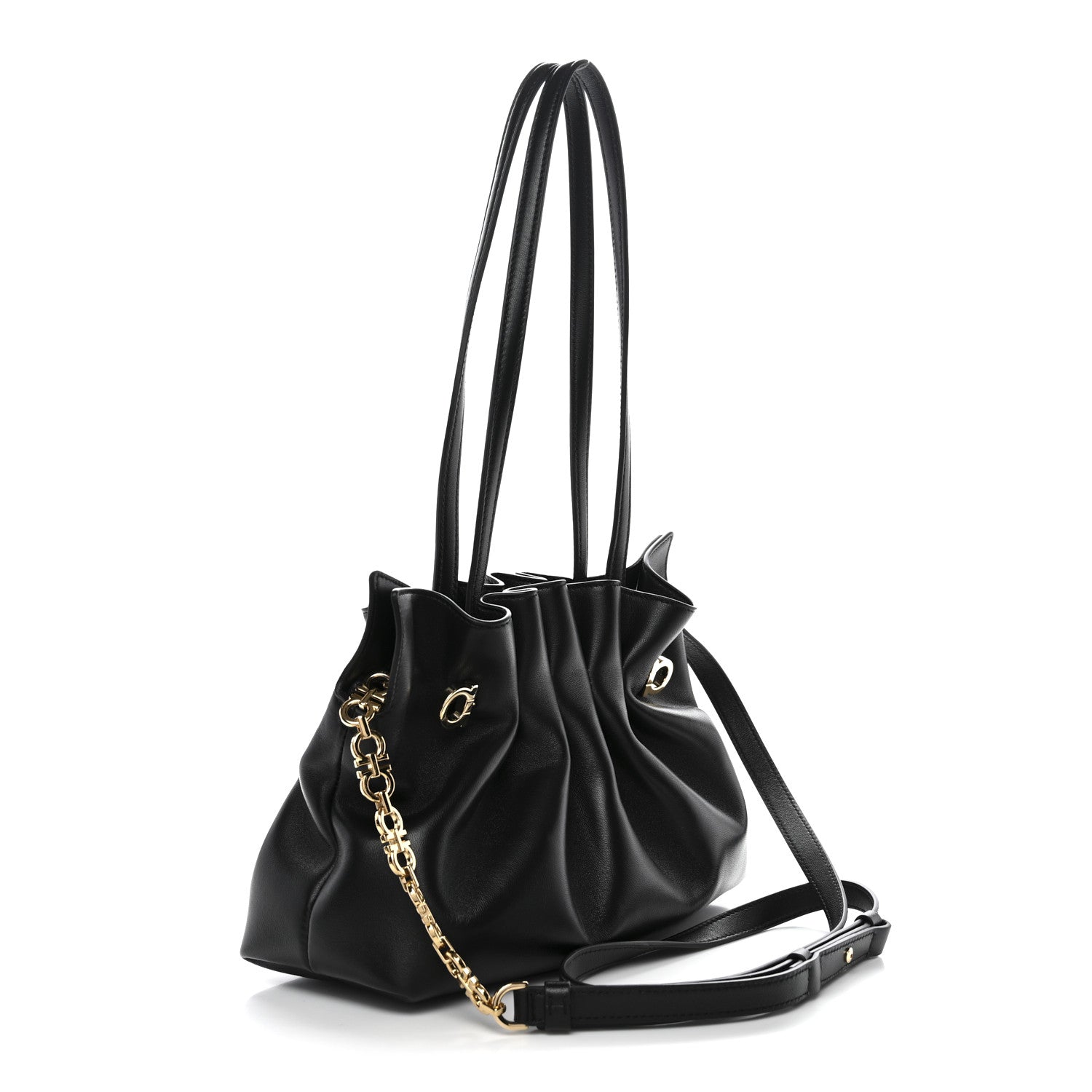 Salvatore Ferragamo Nappa Small Soft Bag Black 3 of 10