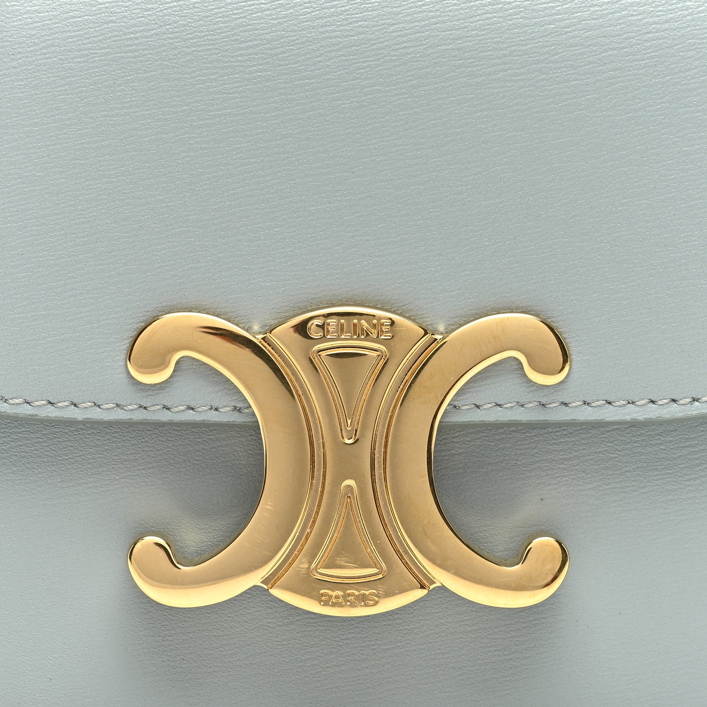 Shiny Calfskin Mini Triomphe Soft Blue