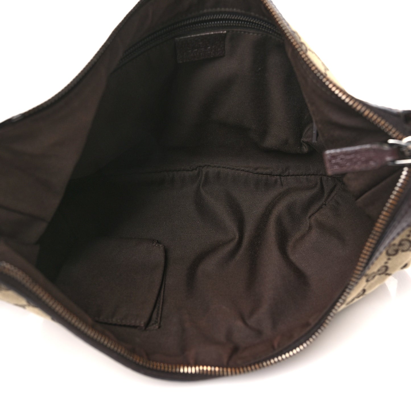 Monogram Web Medium Half Moon Hobo Dark Brown