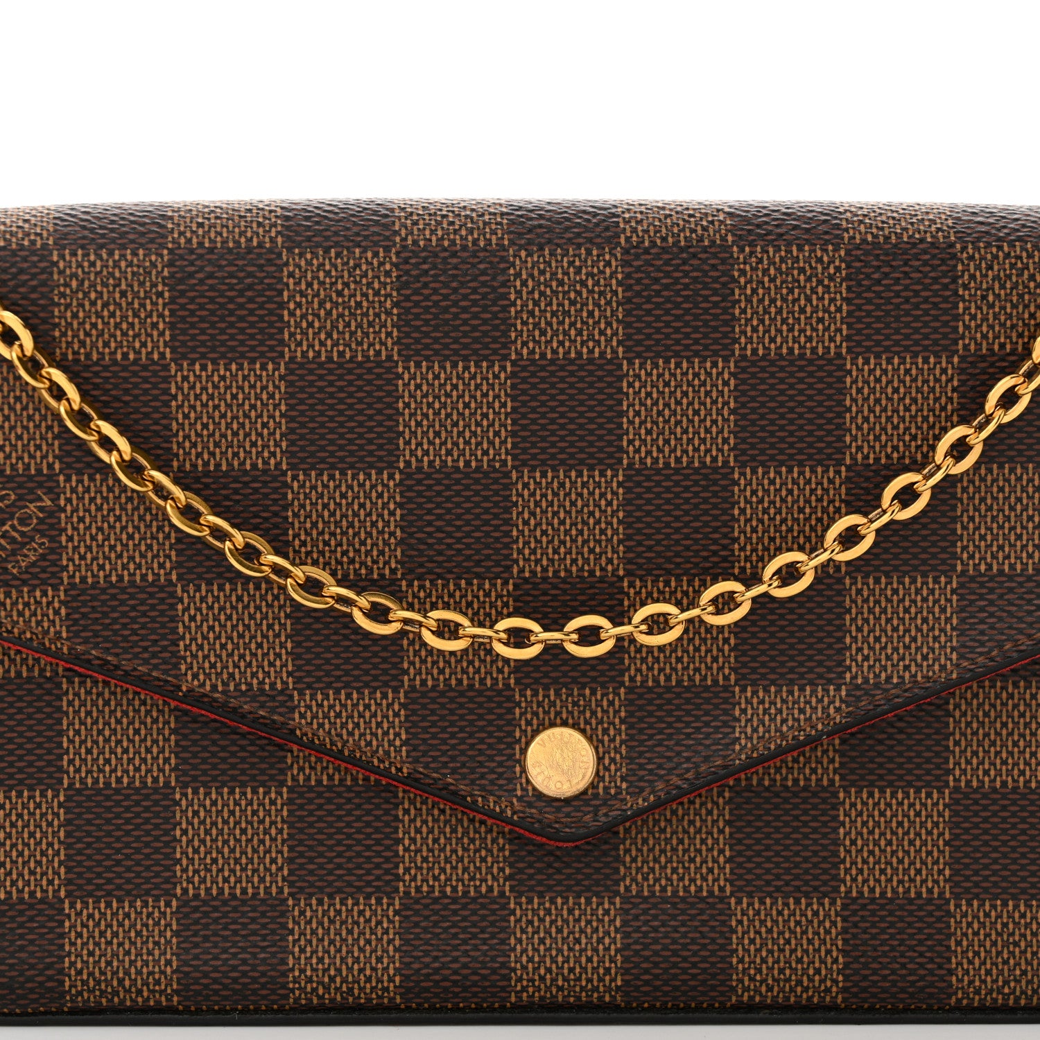 Louis Vuitton Damier Ebene Pochette Felicie Chain Wallet 9 of 13