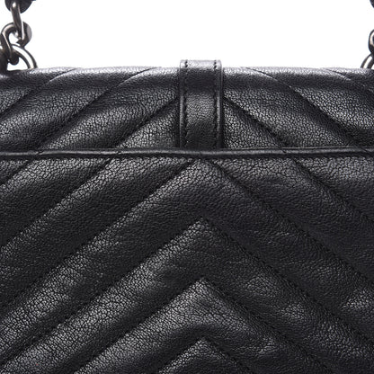 Saint Laurent Sheepskin Matelasse Chevron Monogram College Chain Wallet Black 16 of 18