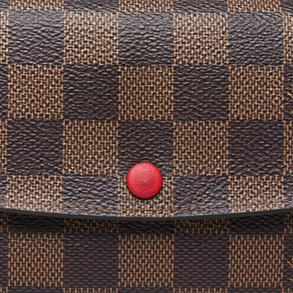 Louis Vuitton Damier Ebene Emilie Wallet Red 8 of 10