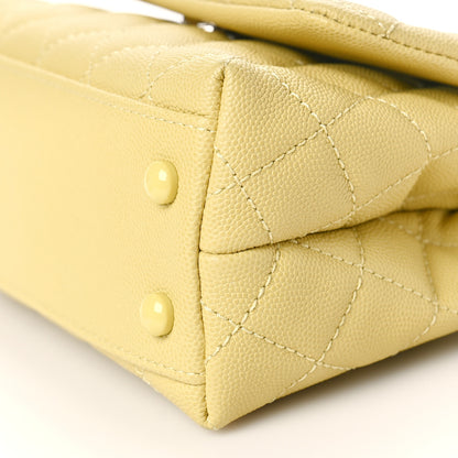Chanel Caviar Quilted Incognito Extra Mini Coco Handle Flap Light Yellow 9 of 10