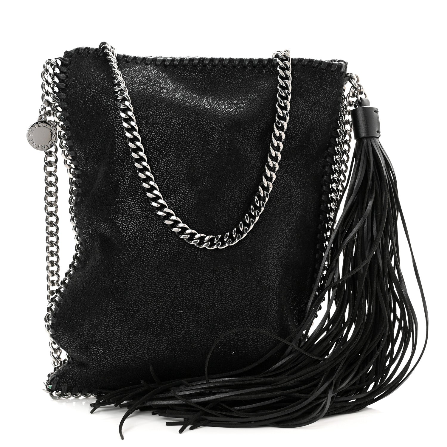 Stella McCartney Shaggy Deer Falabella Tassel Flat Crossbody Black 1 of 11