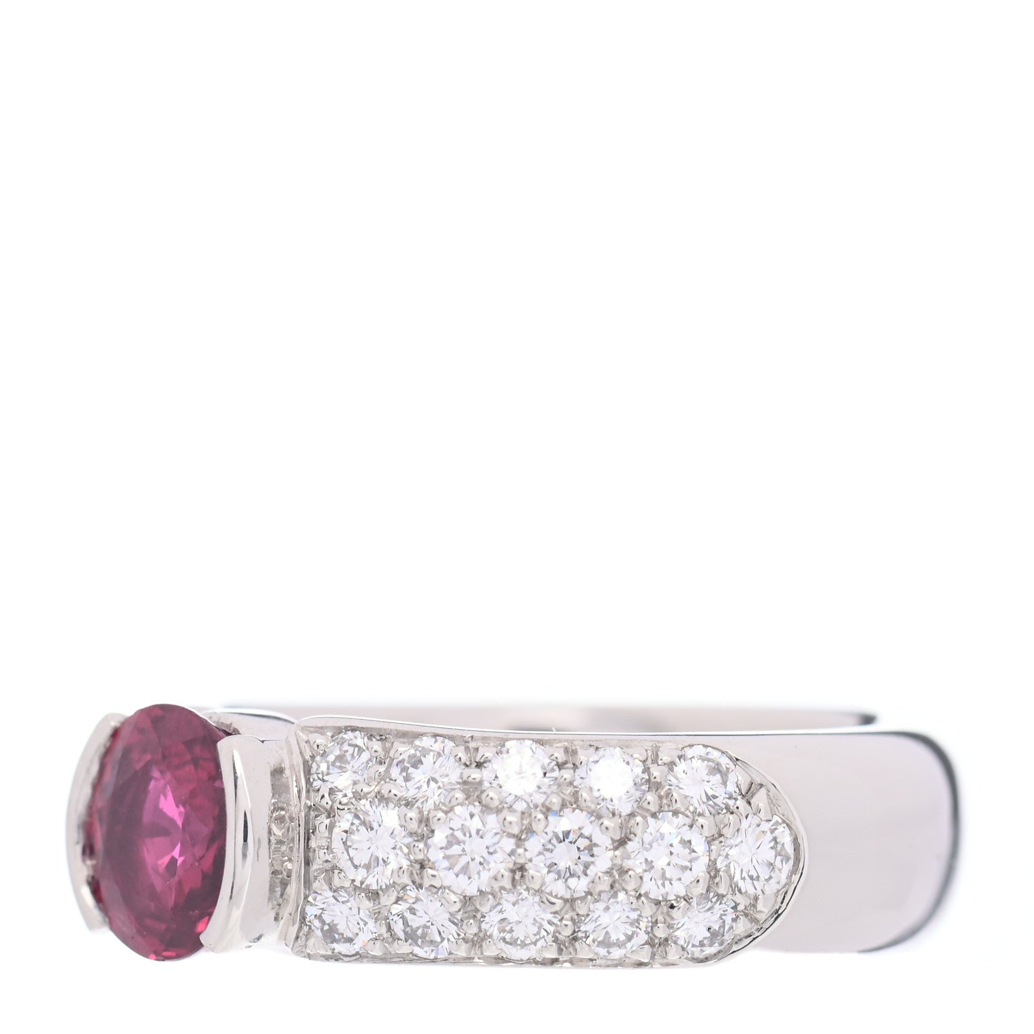 Tiffany Platinum Diamond Ruby Pave Ring 52 6 3 of 5