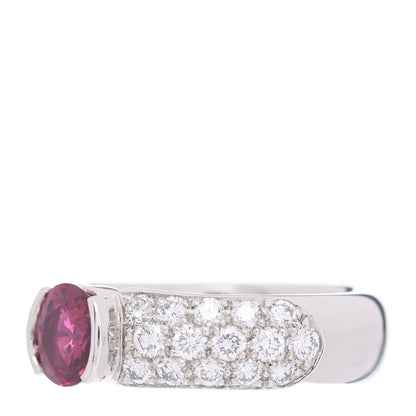 Tiffany Platinum Diamond Ruby Pave Ring 52 6 3 of 5
