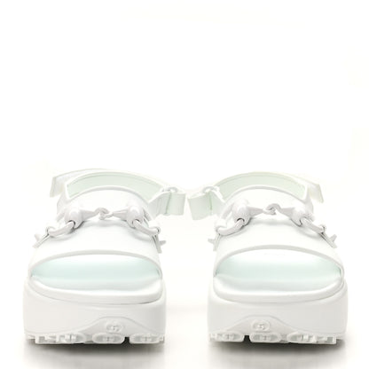 Gucci Soft Rubber Horsebit Touch Womens Strapped Sandals 37 Great White 3 of 8