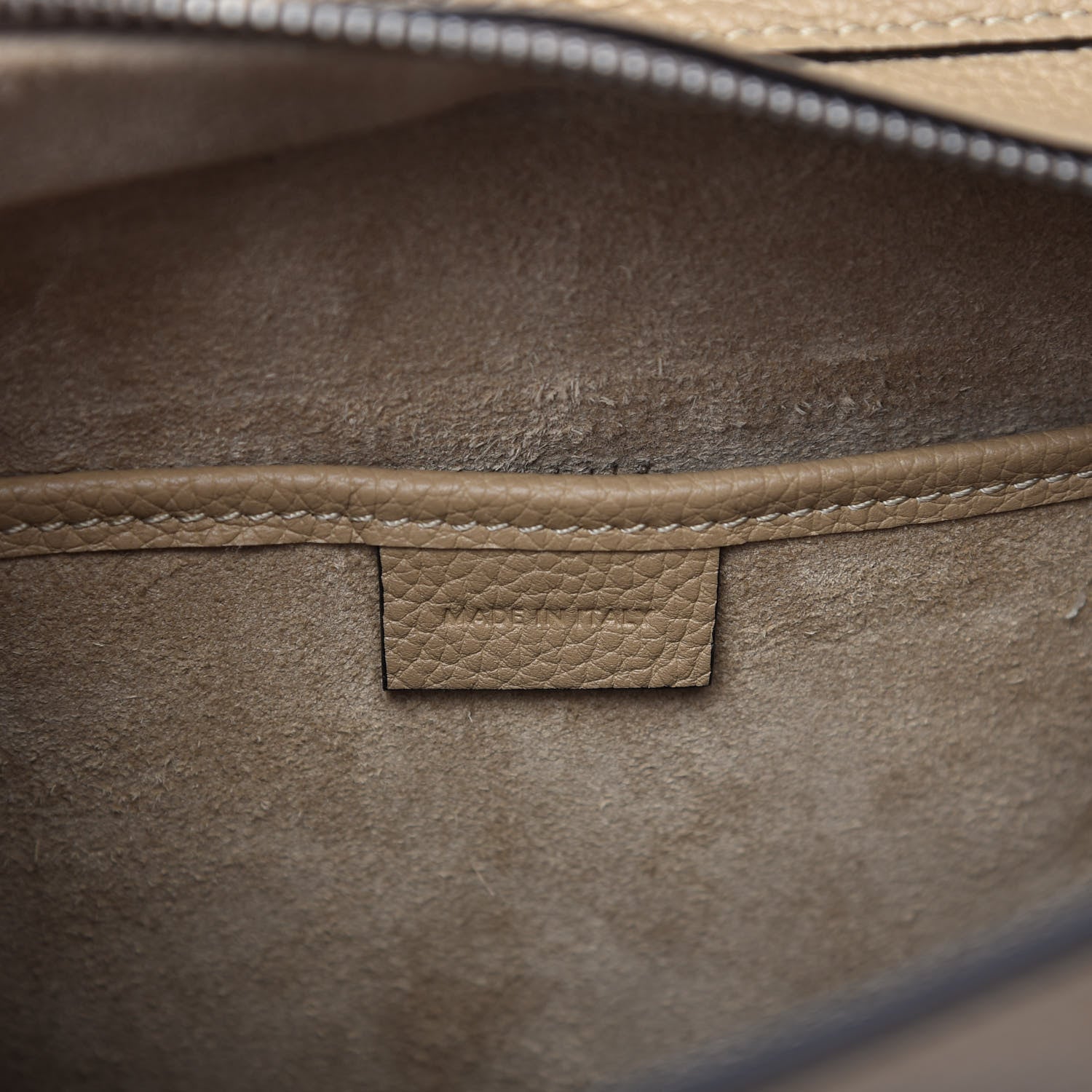 Celine Drummed Calfskin Nano Luggage Dune 9 of 10