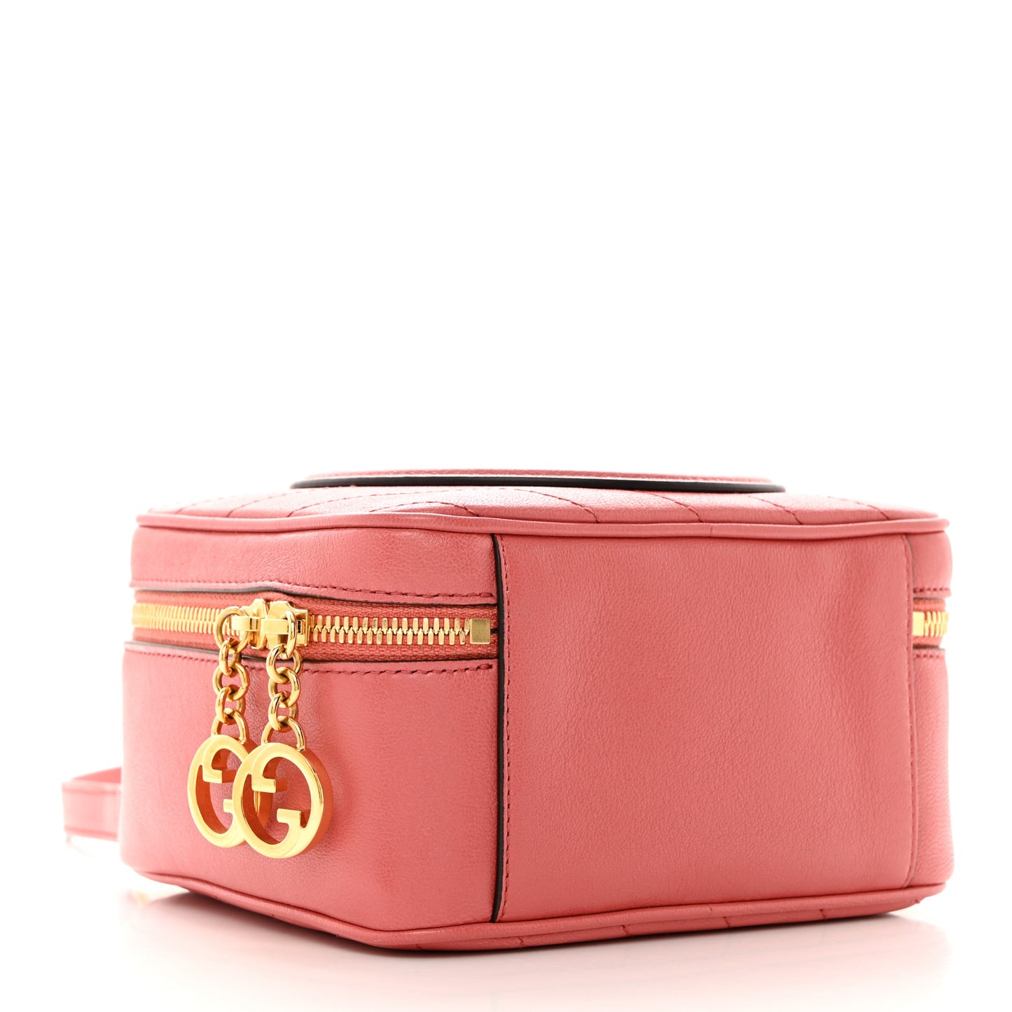 Sakai Be Green Calfskin Diagonal Stitched Blondie Top Handle Bag Pink
