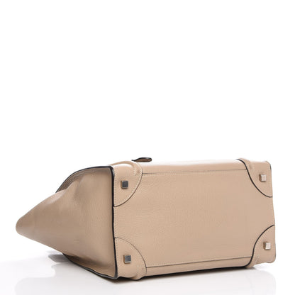 Celine Drummed Calfskin Mini Luggage Dune 4 of 14