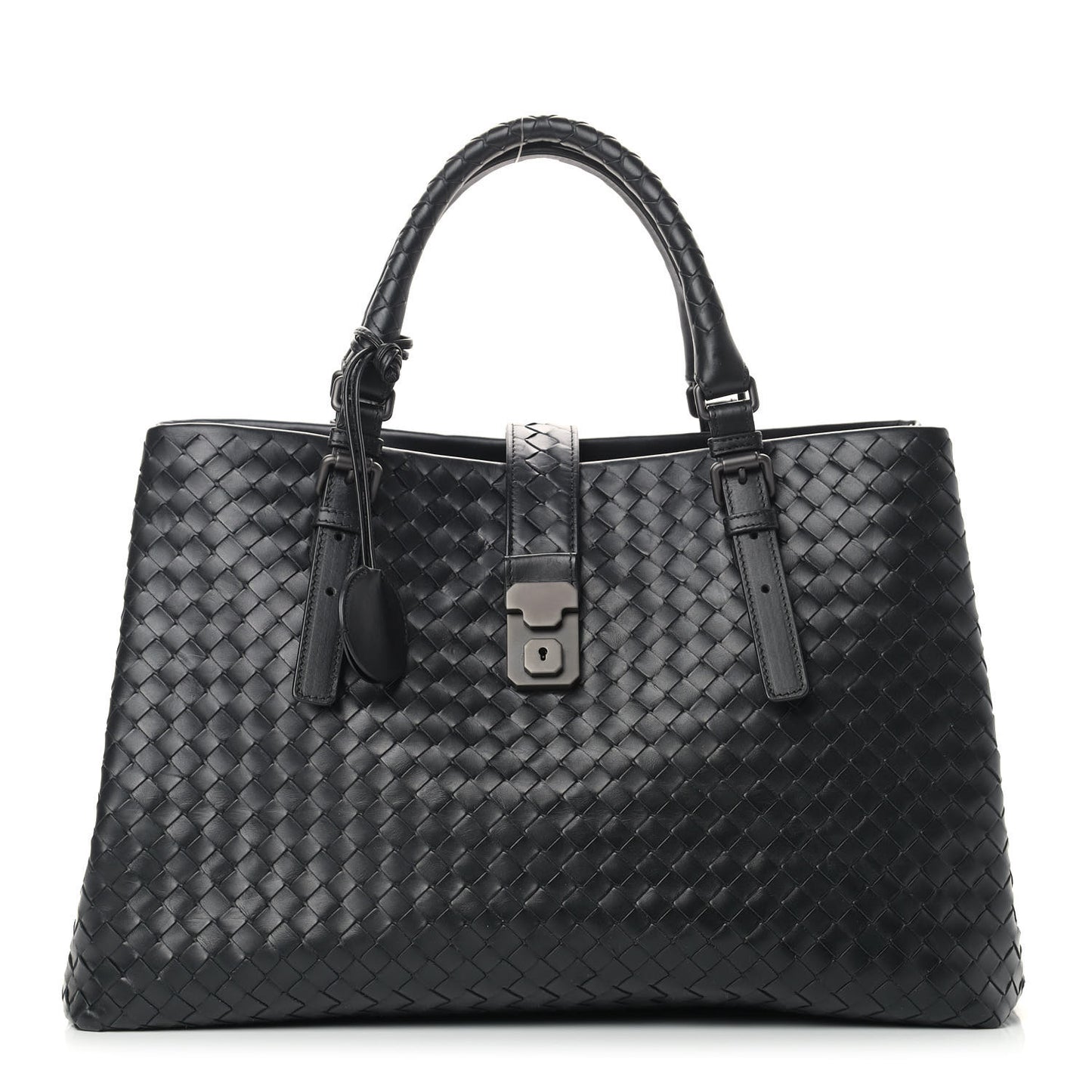 Nappa Intrecciato Medium Roma Tote Black