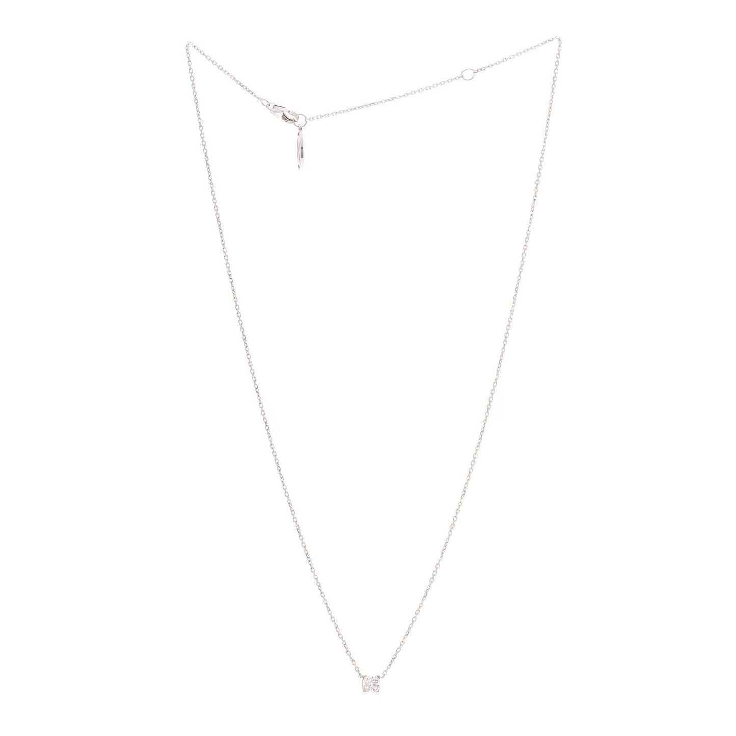 18K White Gold Diamond .23ct C De Cartier Pendant Necklace