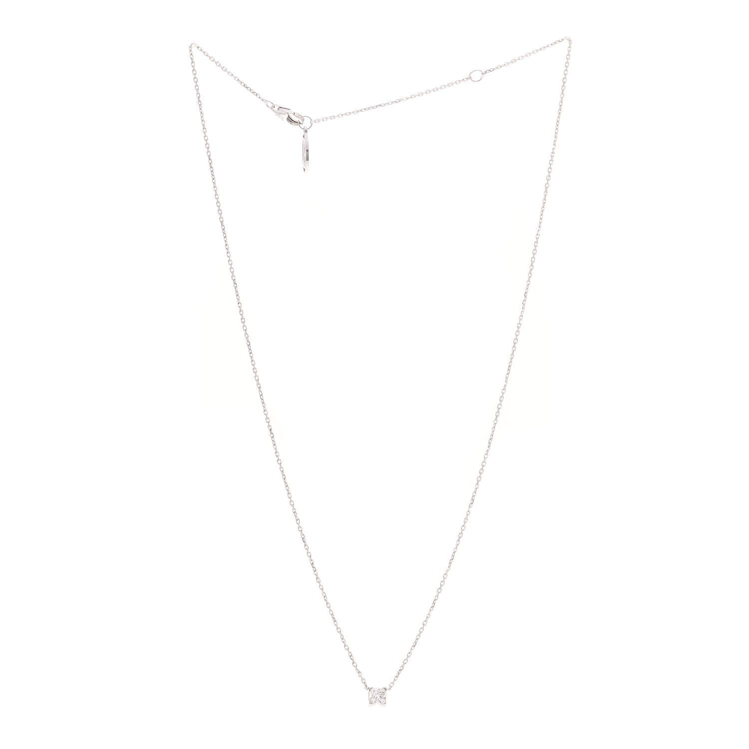 Cartier 18K White Gold Diamond .23ct C De Cartier Pendant Necklace 3 of 6