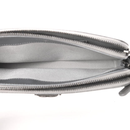 Chanel Metallic Caviar Quilted Small Boy Clutch With Chain Silver 6 of 14