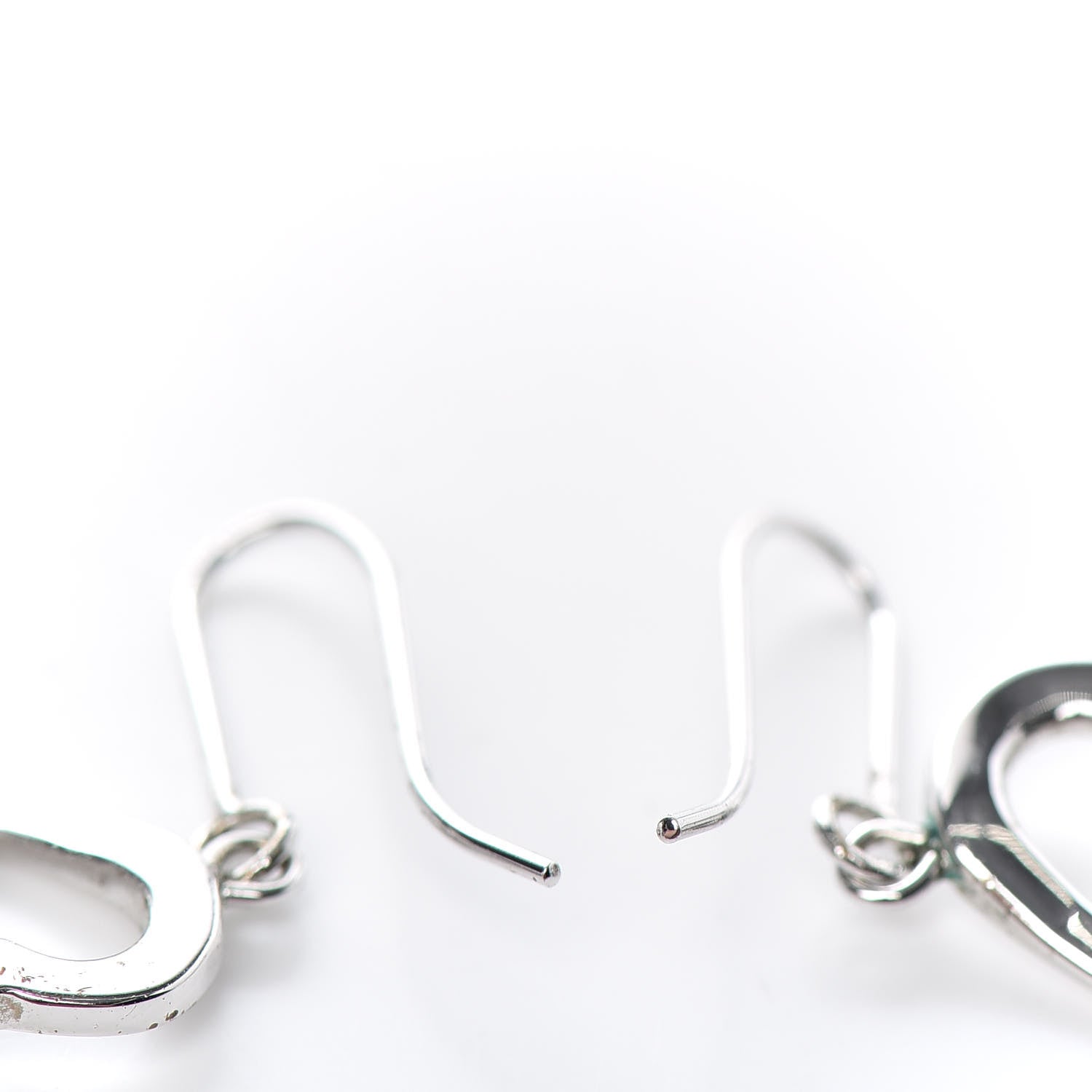 Christian Dior Crystal Heart Hoop Earrings Silver 3 of 3