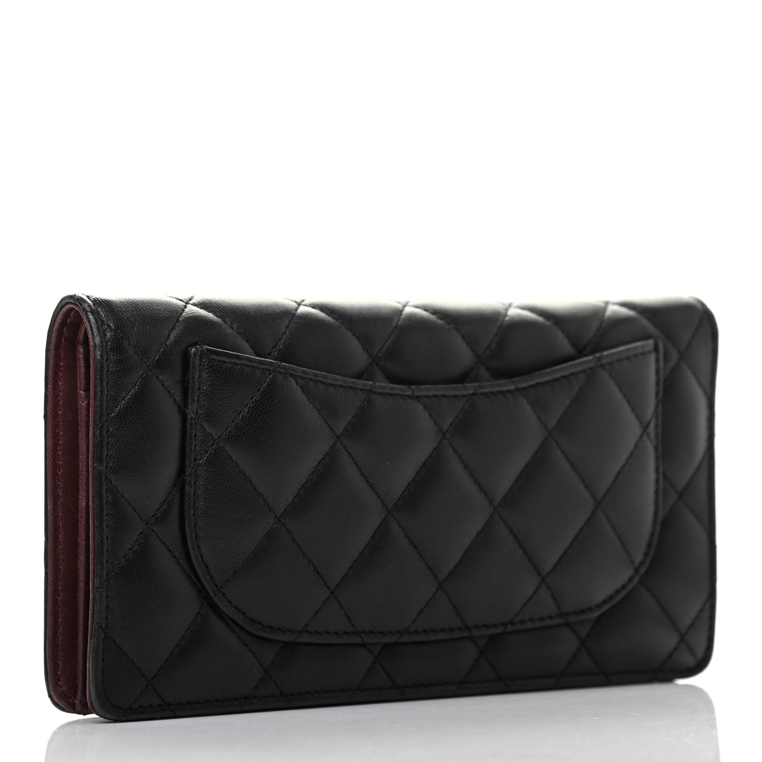Chanel Lambskin Quilted Yen Wallet Black 2 of 6
