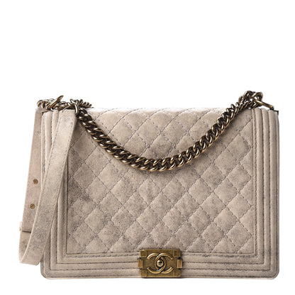 Chanel Iridescent Calfskin Quilted Large Boy Flap Beige 1 of 9