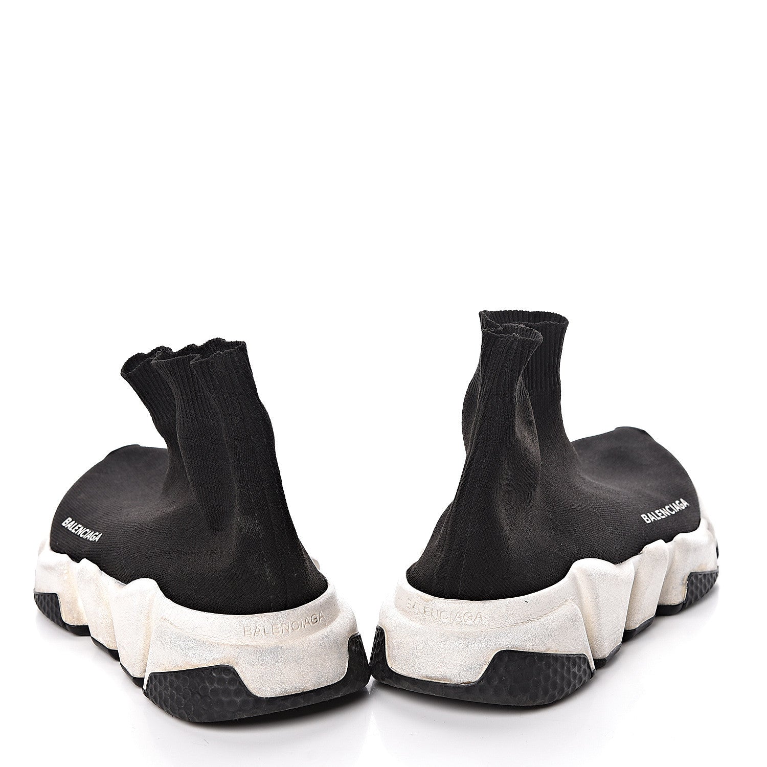 Balenciaga Neoprene Knit Womens Speed Sneakers 36 Black White 17 of 18