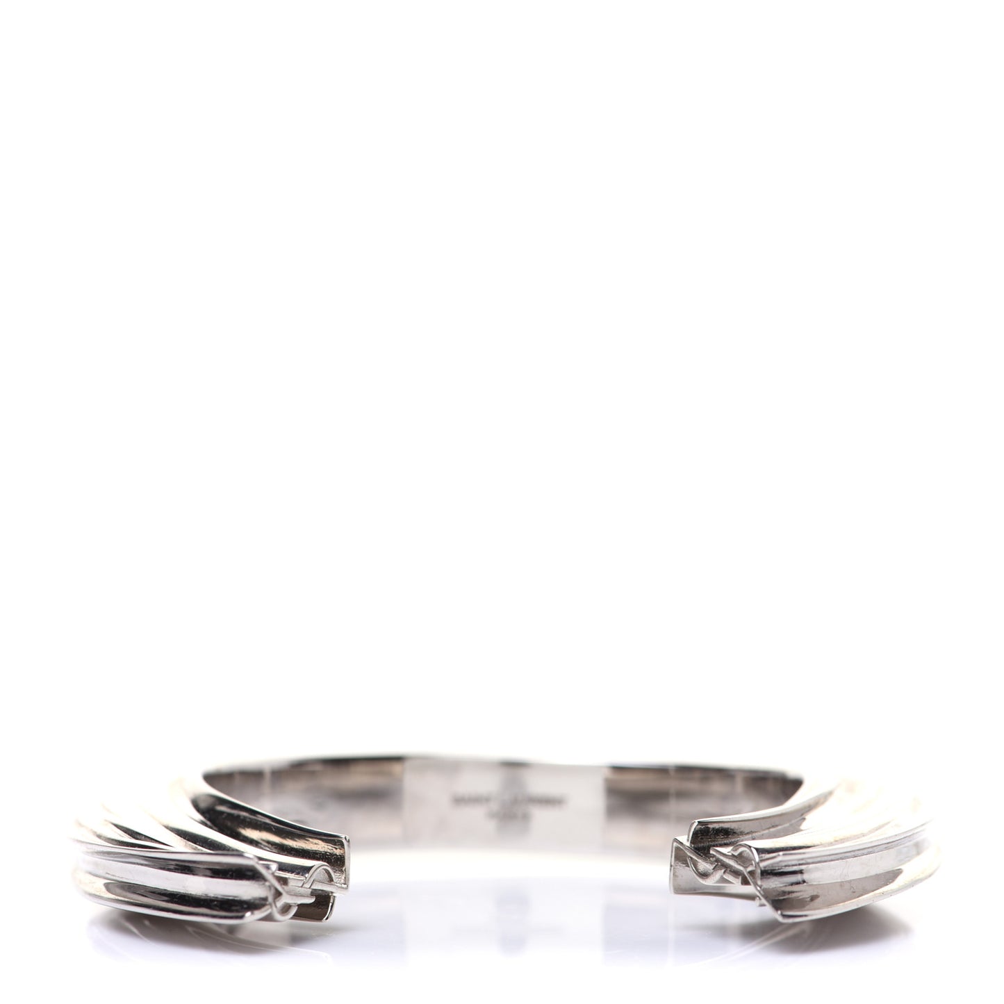 Silvertone Plate Opyum Cuff Bracelet Silver