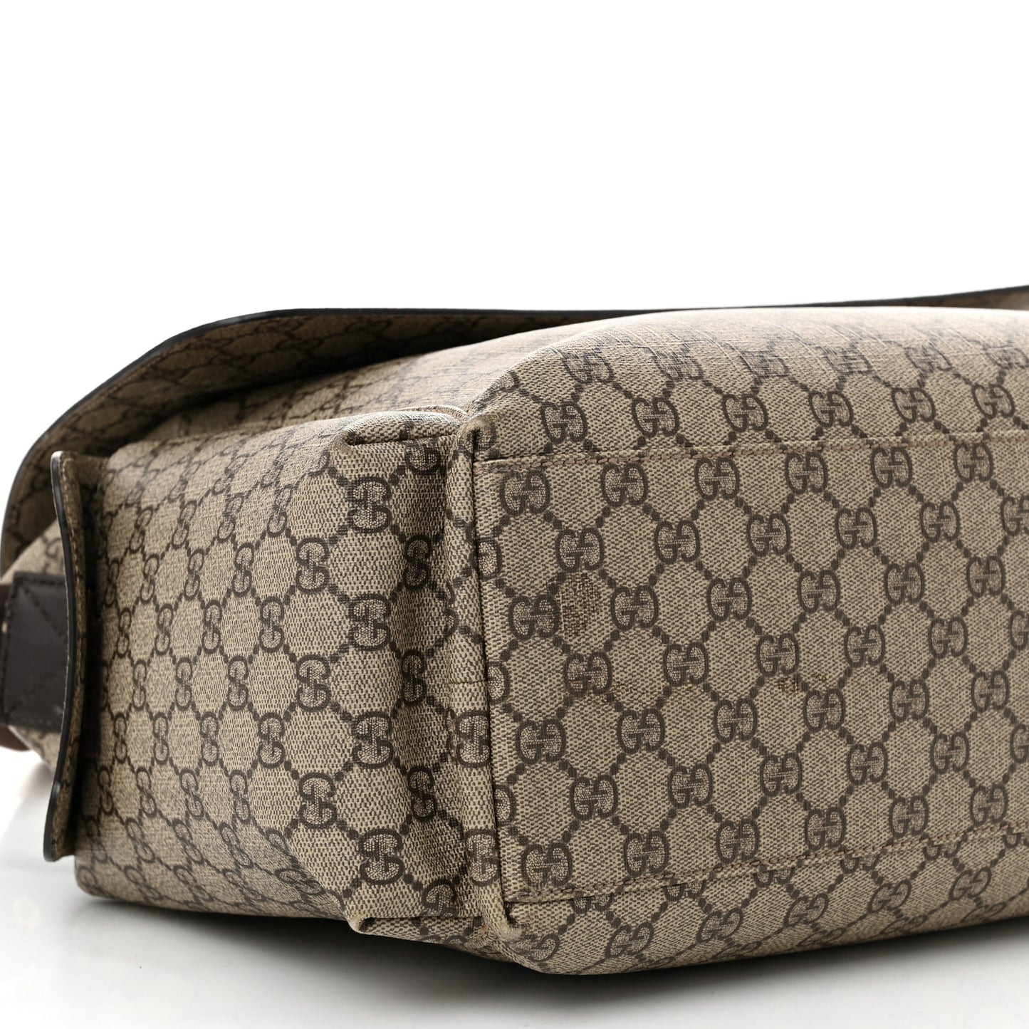 GG Plus Monogram Messenger Diaper Bag Dark Brown