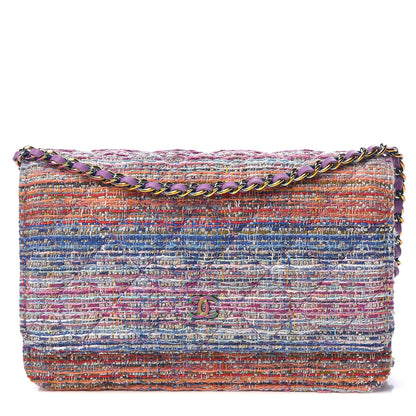 Chanel Tweed Iridescent Wallet On Chain WOC Purple 1 of 12