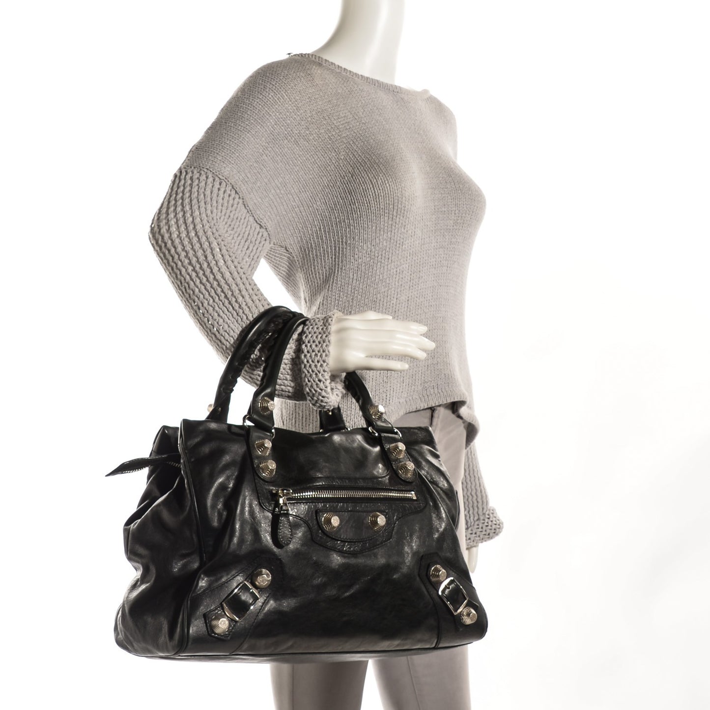 Agneau Giant 21 Silver Hardware Mid Day Black