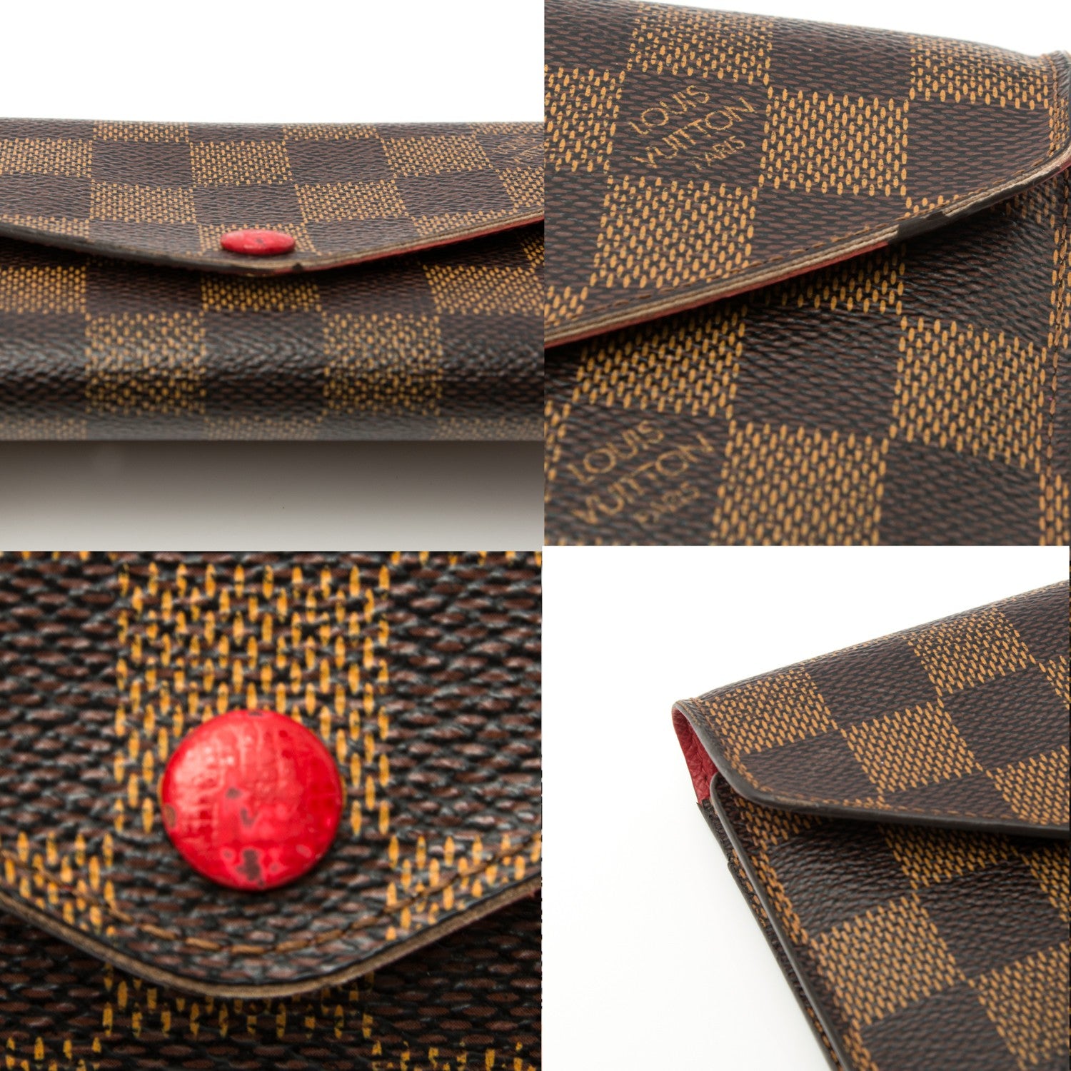 Louis Vuitton Damier Ebene Josephine Wallet Red 10 of 10
