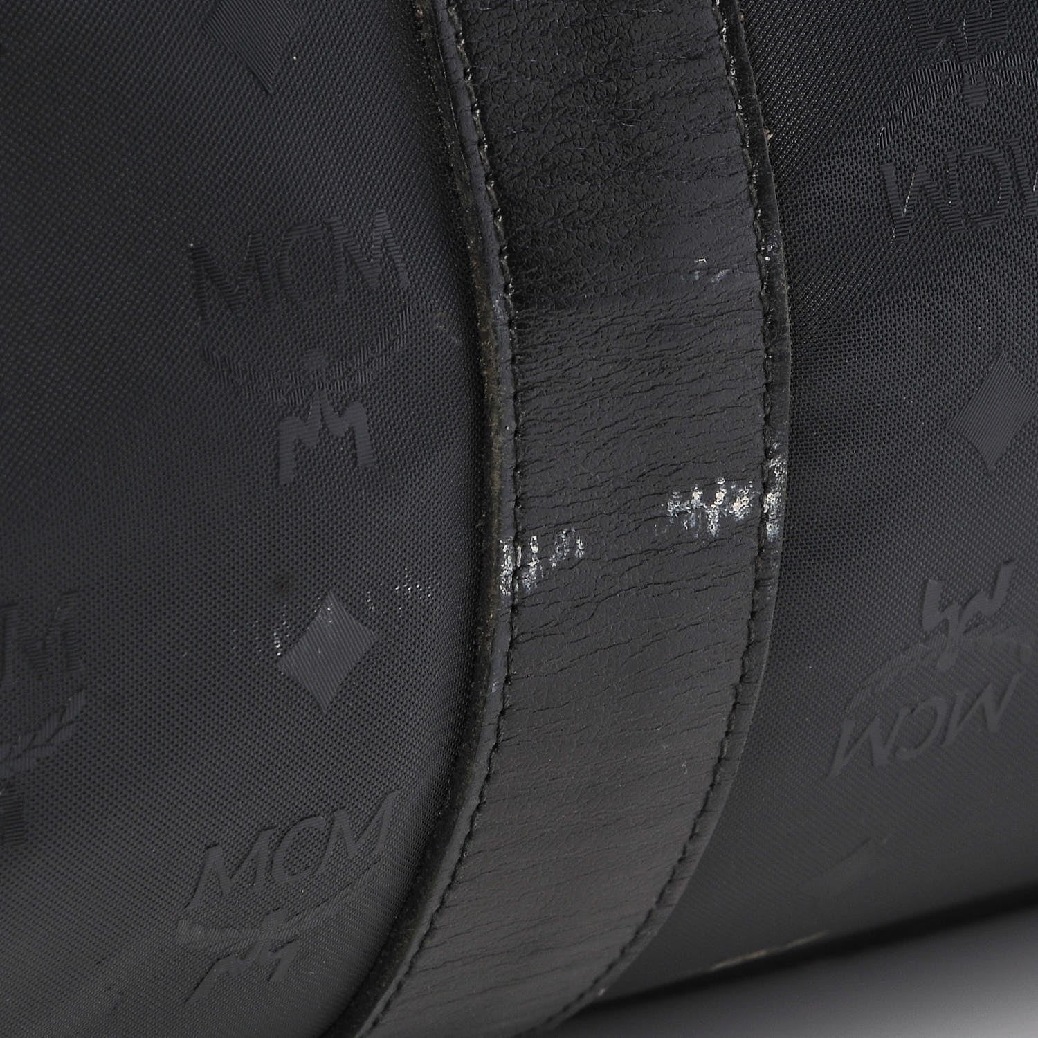 MCM Monogram Coated Canvas Weekender Black 9 of 11