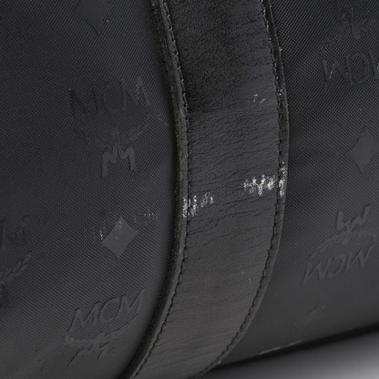 MCM Monogram Coated Canvas Weekender Black 9 of 11