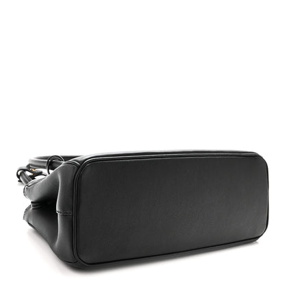 Prada Soft Grain Medium East West Galleria Double Zip Bag Black 4 of 9