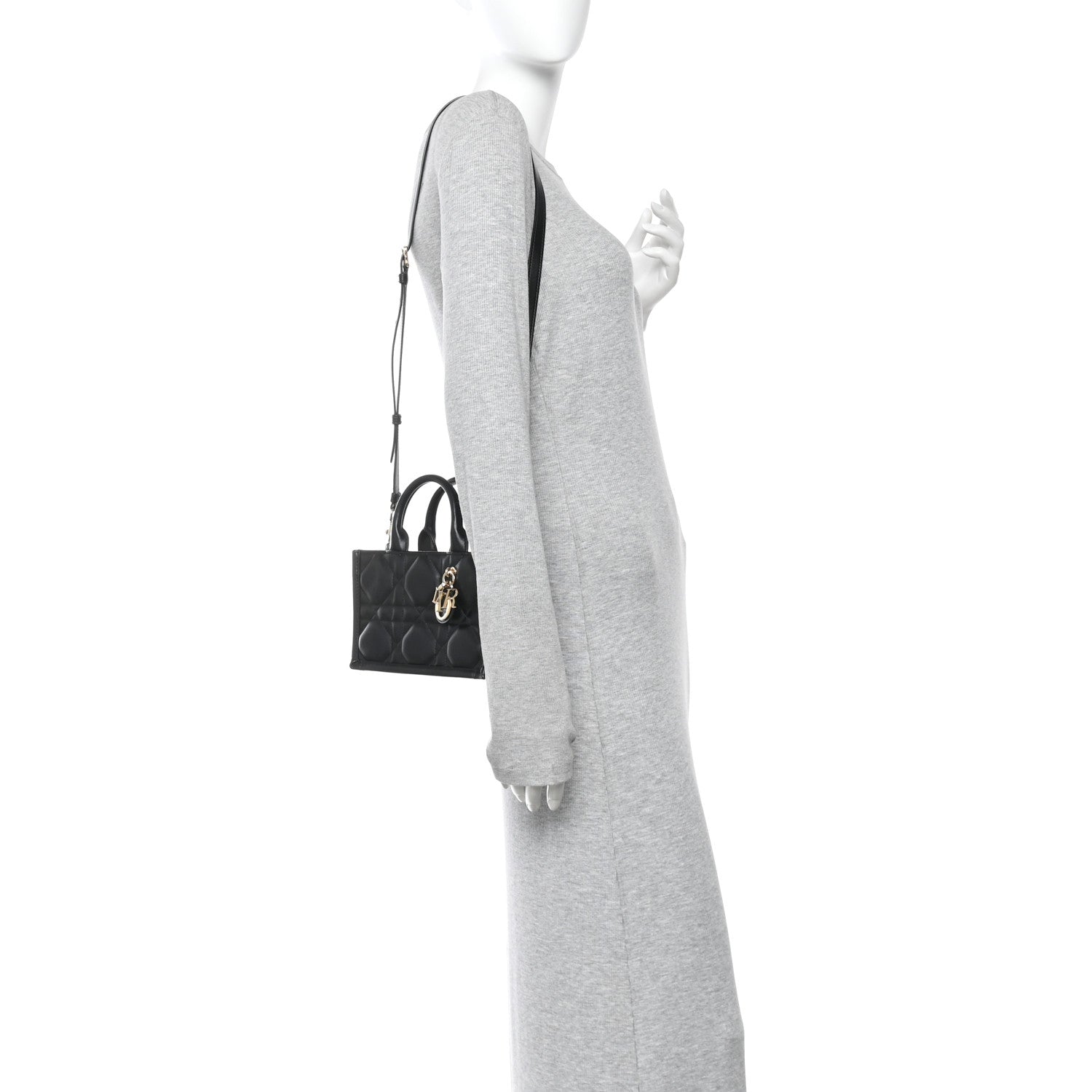 Christian Dior Calfskin Macrocannage Mini Book Tote Black 2 of 13