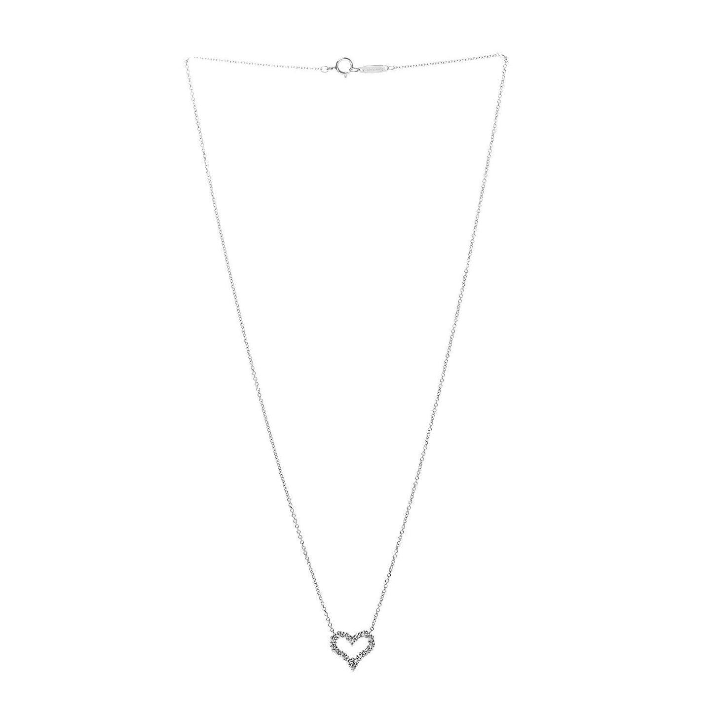 Platinum Diamond Mini Heart Pendant Necklace
