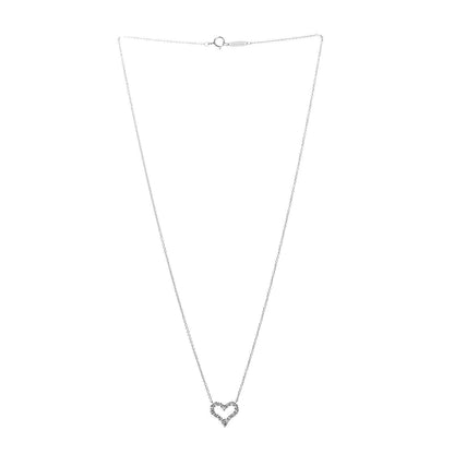 Tiffany Platinum Diamond Mini Heart Pendant Necklace 3 of 8
