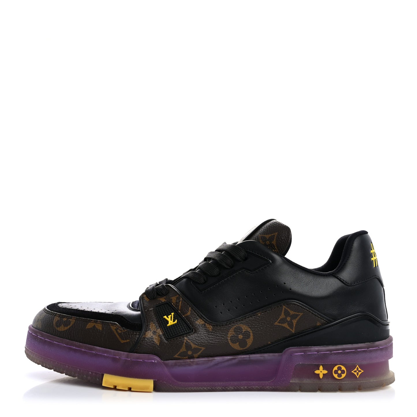 Monogram Calfskin Mens LV Trainer Sneaker 9 Black Purple