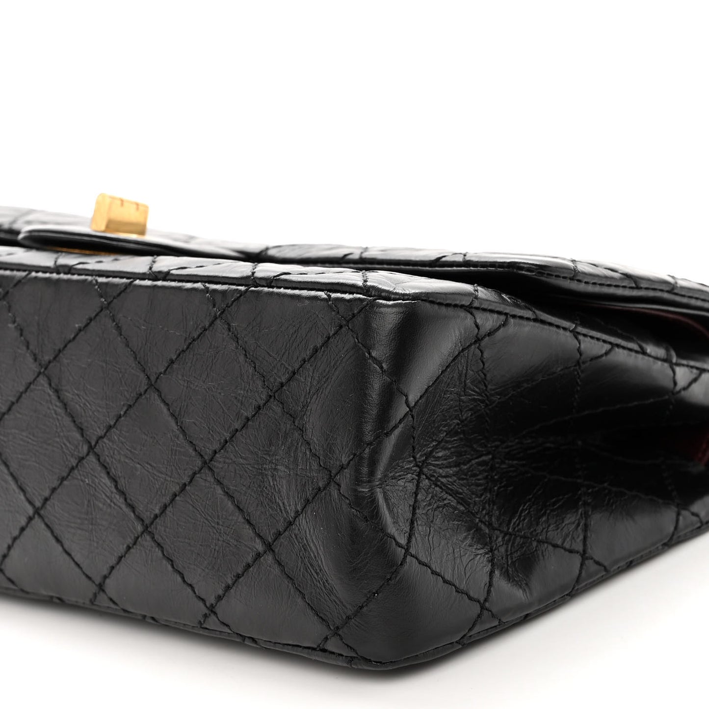 Aged Calfskin Quilted 2.55 Reissue 225 Flap Black