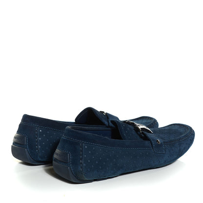 Louis Vuitton Perforated Suede Monte Carlo Mens Loafers Marine 12 4 of 9