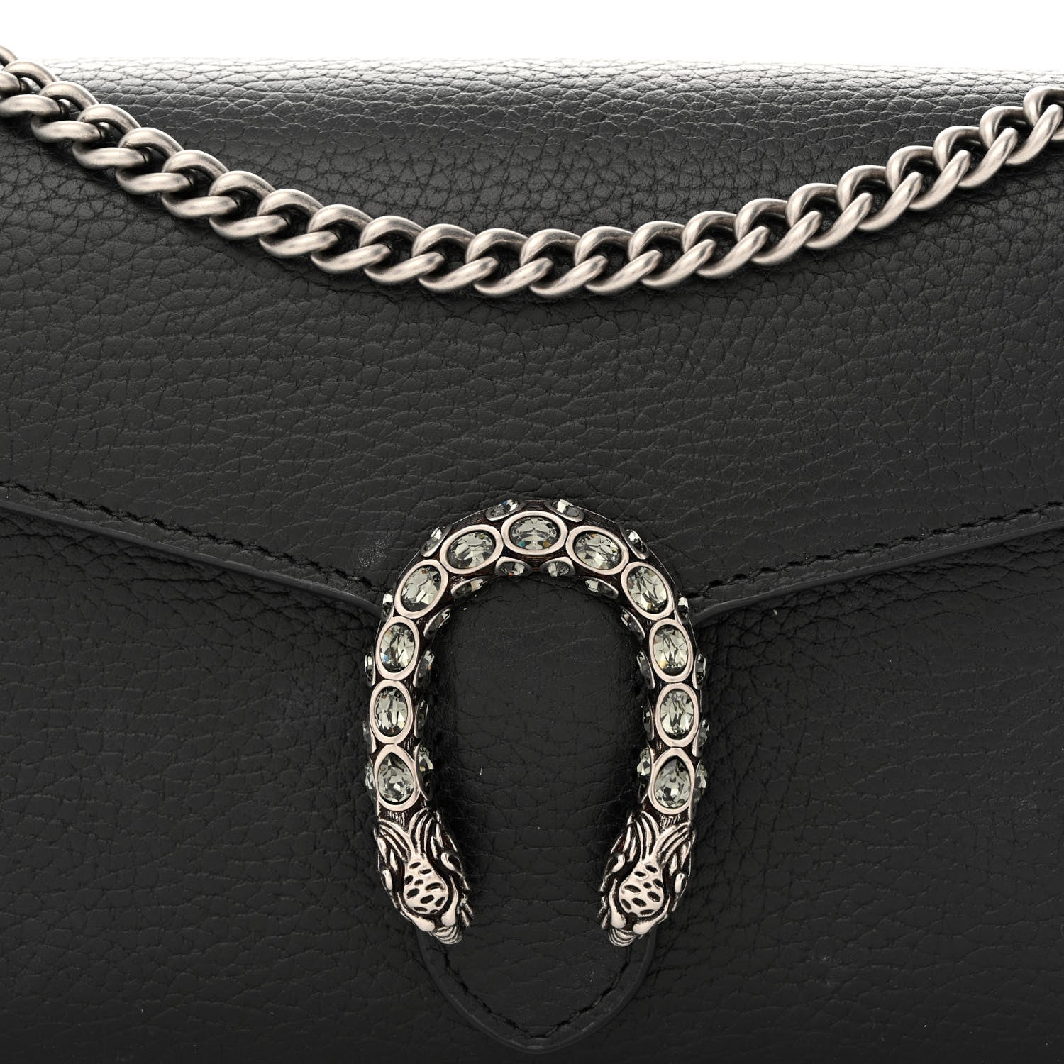 Gucci Calfskin Mini Dionysus Chain Wallet Black 8 of 13