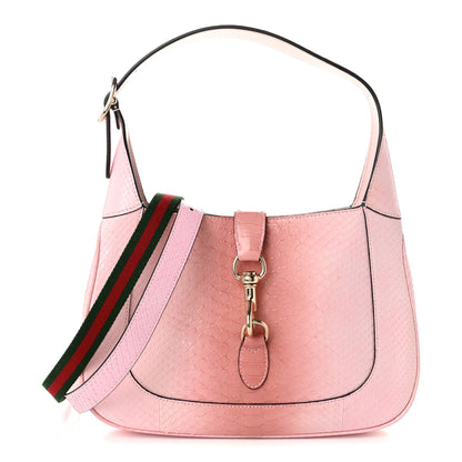 Gucci Snakeskin Web Small Jackie 1961 Hobo Pink 2 of 20