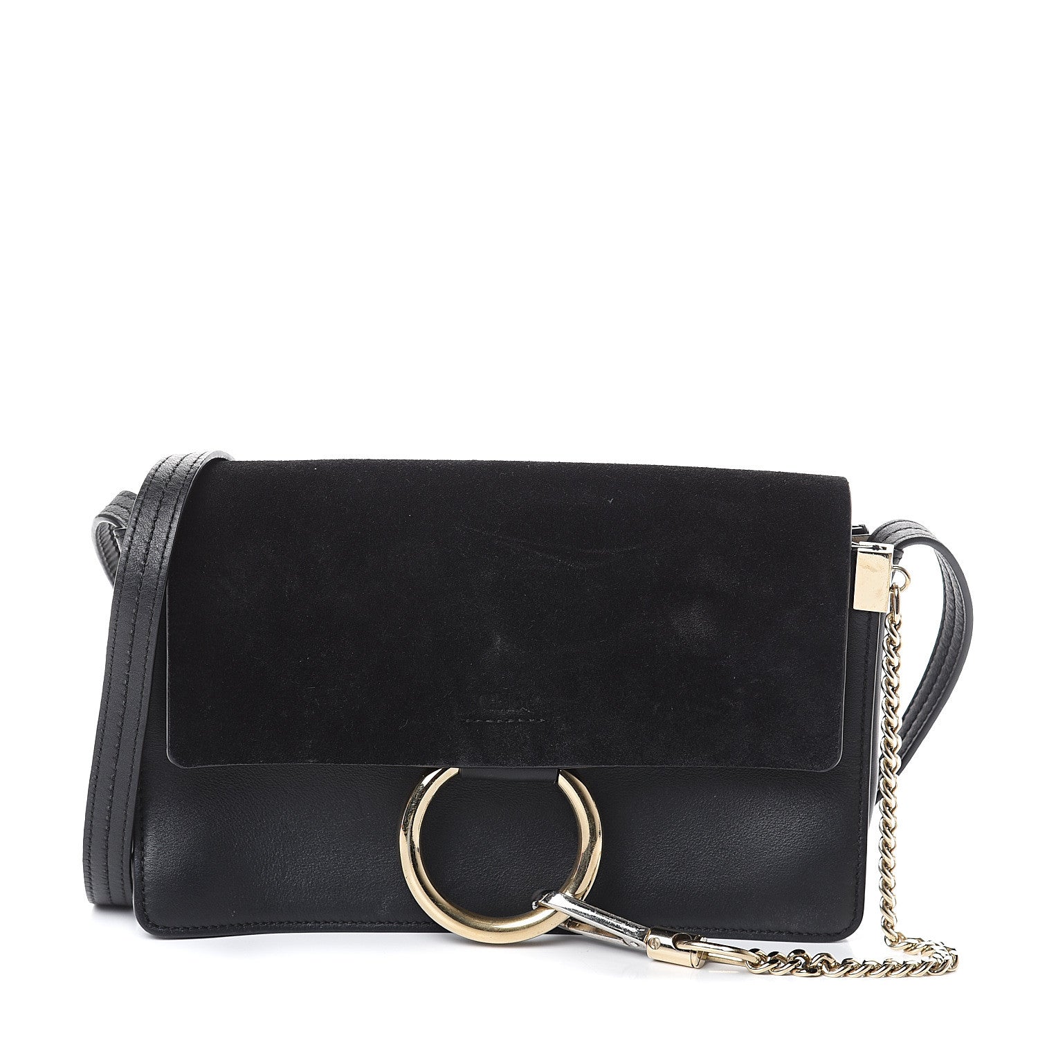 Chloe Suede Calfskin Small Faye Shoulder Bag Black 1 of 7